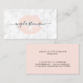 Elegant chick blush roze lippen marmer make-up kun visitekaartje (Voorkant / Achterkant)