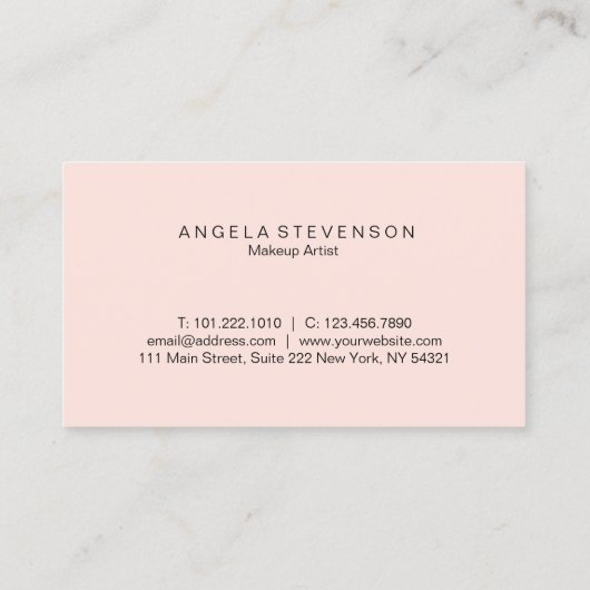 Elegant chick blush roze lippen marmer make-up kun visitekaartje (Achterkant)