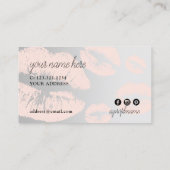 Elegant chick blush roze zilveren lippen make-up k visitekaartje (Achterkant)