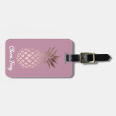 elegant chick clear roos Gold tropische anananas Bagagelabel (Voorkant horizontaal)