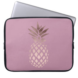 elegant chick clear roos Gold tropische anananas Laptop Sleeve