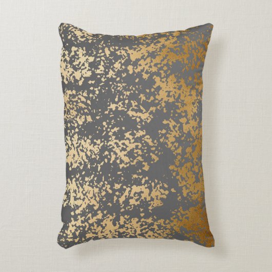 elegant chick faux goud en grijze penseelstreken accent kussen (Voorkant(Verticaal))