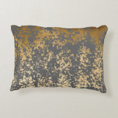 elegant chick faux goud en grijze penseelstreken accent kussen (Achterkant)
