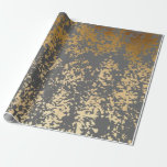elegant chick faux goud en grijze penseelstreken cadeaupapier<br><div class="desc">Moderne en stijlvolle vormgeving met faux-gouden en grijze penseelstreken.</div>