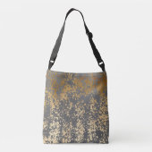 elegant chick faux goud en grijze penseelstreken crossbody tas (Achterkant)