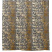 elegant chick faux goud en grijze penseelstreken douchegordijn (Voorkant)