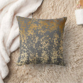 elegant chick faux goud en grijze penseelstreken kussen (Deken)