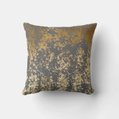 elegant chick faux goud en grijze penseelstreken kussen (Achterkant)