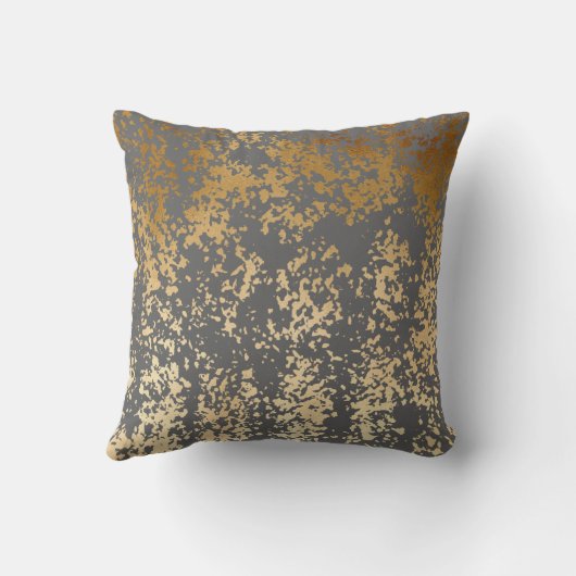 elegant chick faux goud en grijze penseelstreken kussen (Achterkant)