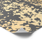 elegant chick faux goud en grijze penseelstreken poster (Hoek)