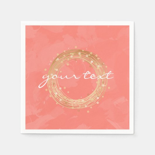 elegant chick faux goudbruine pushstrokken servet (Voorkant)