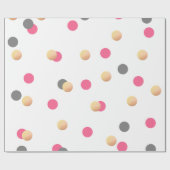 elegant chick faux gouden grijze roze confetti sti cadeaupapier (Vlak)