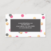 elegant chick faux gouden grijze roze confetti sti visitekaartje (Achterkant)