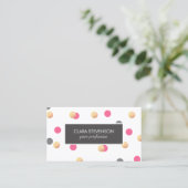 elegant chick faux gouden grijze roze confetti sti visitekaartje (Staand voorkant)