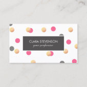elegant chick faux gouden grijze roze confetti sti visitekaartje (Voorkant)