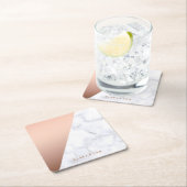 Elegant chick geometrisch wit marmer roos goud kartonnen onderzetters (Insitu)