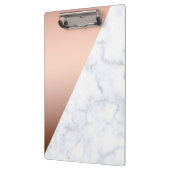 Elegant chick geometrisch wit marmer roos goud klembord (Links)