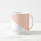 Elegant chick geometrisch wit marmer roos goud koffiemok (Voorkant rechts)