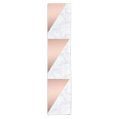 Elegant chick geometrisch wit marmer roos goud korte tafelloper (Voorkant)