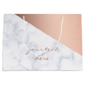 Elegant chick geometrisch wit marmer roos goud large cadeautasje (Voorkant)