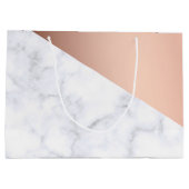 Elegant chick geometrisch wit marmer roos goud large cadeautasje (Achterkant)