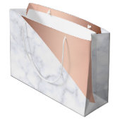 Elegant chick geometrisch wit marmer roos goud large cadeautasje (Achterkant Gekanteld)
