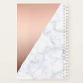 elegant chick geometrisch wit marmer roos goud planner (Achterkant)