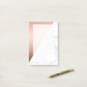 Elegant chick geometrisch wit marmer roos goud post-it® notes (Op bureau)