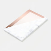 Elegant chick geometrisch wit marmer roos goud post-it® notes (Schuin)