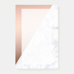 Elegant chick geometrisch wit marmer roos goud post-it® notes