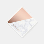 Elegant chick geometrisch wit marmer roos goud servetten (Hoek)