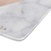 elegant chick geometrisch wit marmer roos goud snijplank (Hoek)