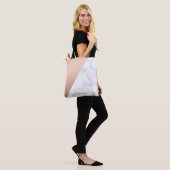 Elegant chick geometrisch wit marmer roos goud tote bag (Op model)