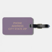 elegant chick glam roos gold confetti stippen viol bagagelabel (Achterkant horizontaal)