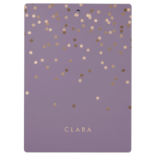 elegant chick glam roos gold confetti stippen viol klembord (Achterkant)