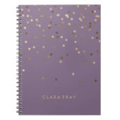 elegant chick glam roos gold confetti stippen viol notitieboek (Voorkant)