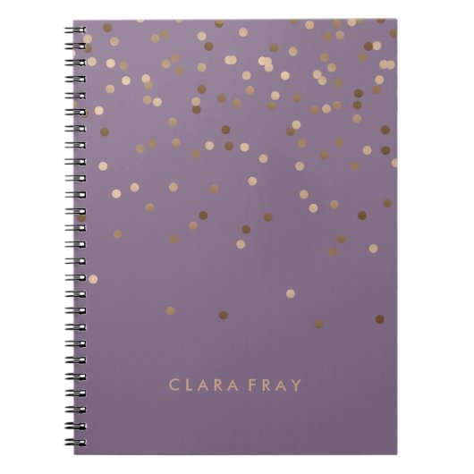 elegant chick glam roos gold confetti stippen viol notitieboek (Voorkant)