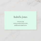 Elegant chick Gold glitter mint green lashat Visitekaartje (Achterkant)