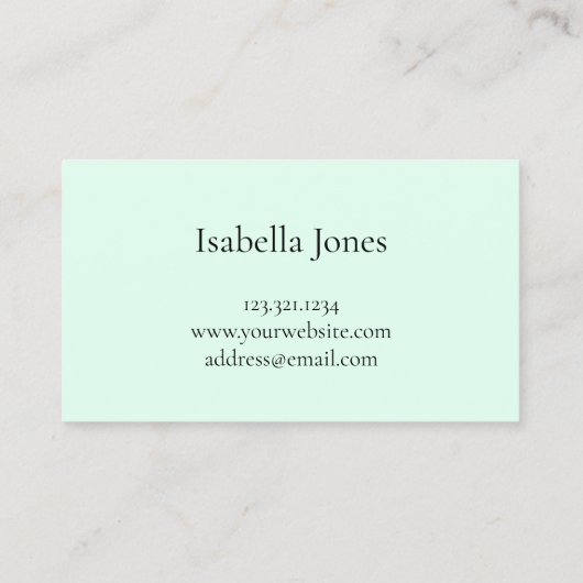 Elegant chick Gold glitter mint green lashat Visitekaartje (Achterkant)