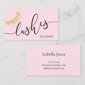 Elegant chick Gold glitter roze zweepslagen Visitekaartje (Voorkant / Achterkant)