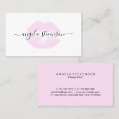 Elegant chick lila paarse lippen logo artiest visitekaartje (Voorkant / Achterkant)