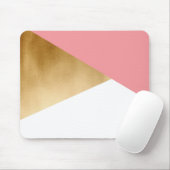 elegant chick modern faux goud roze geometrisch muismat (Met muis)