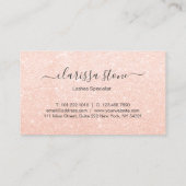 Elegant chick modern roos goudglitter zweeft visitekaartje (Achterkant)