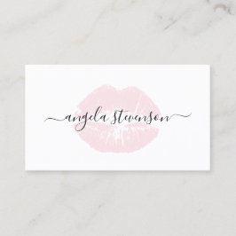 Elegant chick pastel roze lippen logo visitekaartje