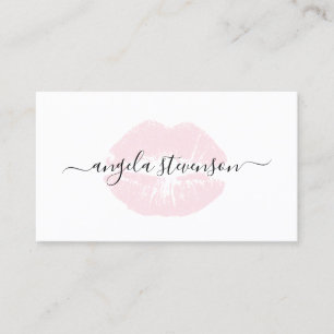 Elegant chick pastel roze lippen logo visitekaartje