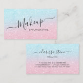 Elegant chick roos gold aqua glitter make-up artie visitekaartje (Voorkant / Achterkant)