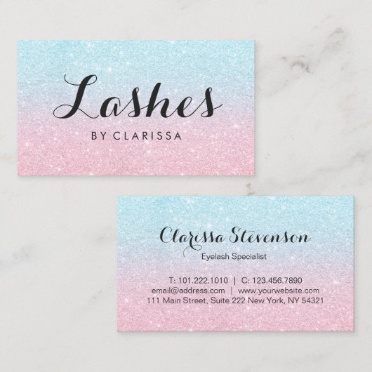 Elegant chick roos Gold aqua glitter zweeft Visitekaartje (Voorkant / Achterkant)