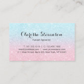 Elegant chick roos Gold aqua glitter zweeft Visitekaartje (Achterkant)