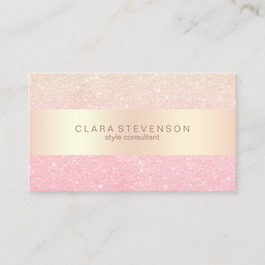 Elegant chick roos Gold glitter style consultant Visitekaartje (Voorkant)