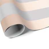 Elegant Chick Roos Gold & Grey Stripe Cadeaupapier (Rol Hoek)